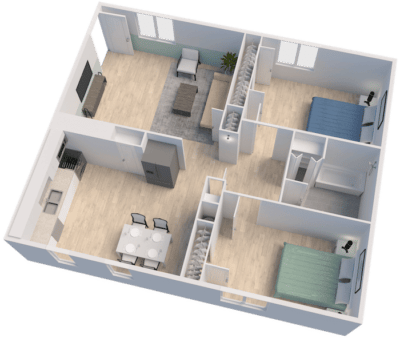2 Bedroom Unit Floor Plan