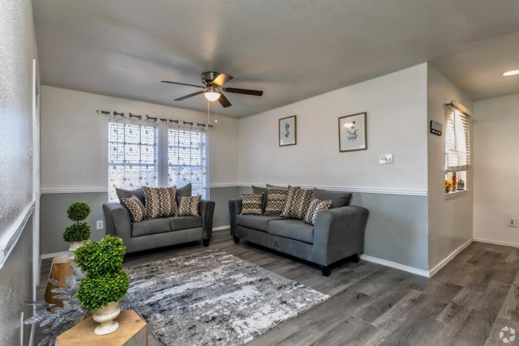 Spacious living area for guests and entertainment.